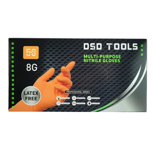 Medium 50PC Heavy Duty Nitrile Orange Gloves