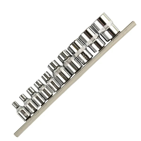 10PC 1/4″ & 3/8″ E STAR SOCKETS ON RAIL DS1313