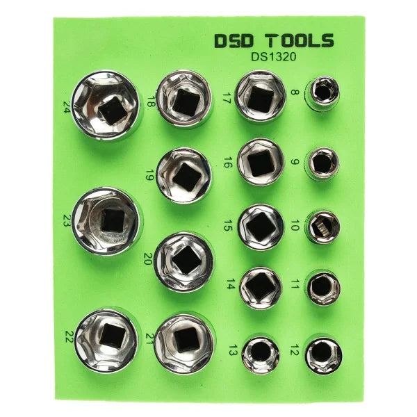 17PC 3/8″ DR SHALLOW SOCKETS 8-24MM