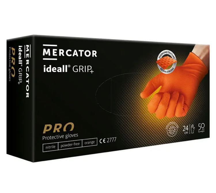 50 pieces Heavy Duty Nitrile Orange Gloves