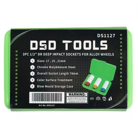3PC 1/2″ DR DEEP IMPACT SOCKETS FOR ALLOY WHEELS