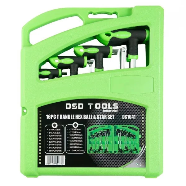 16PC T HANDLE HEX BALL & STAR SET