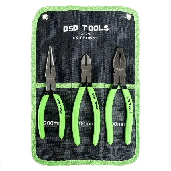 3PC 8″ PLIERS SET