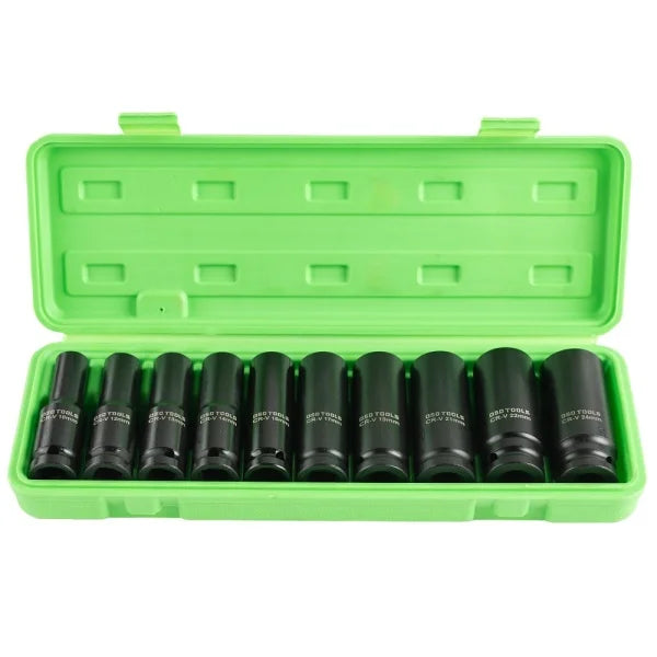 10PC 1/2″ DR DEEP IMPACT SOCKETS METRIC DS1171