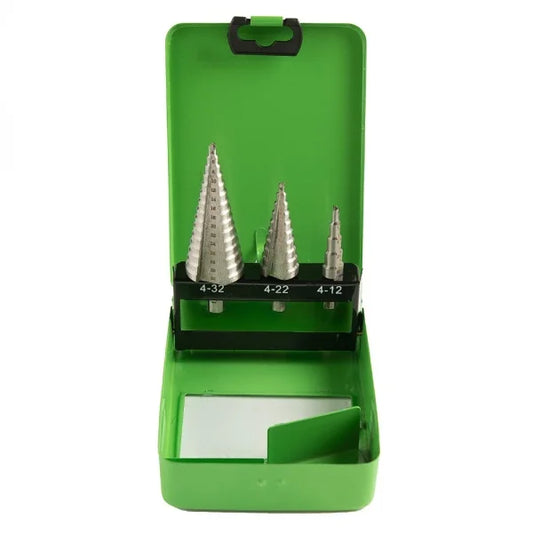 3PCS HSS STEP DRILL BITS 4-32MM