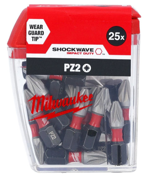 Milwaukee SHOCKWAVE PZ2 screwdriver bits 25 pack