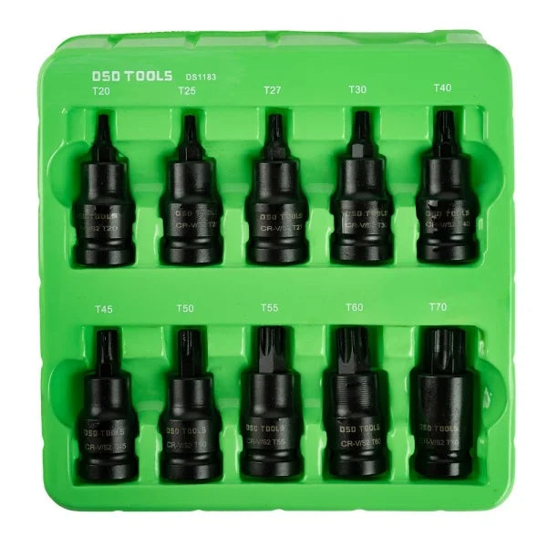 10PC 1/2″ DR IMPACT STAR BIT SOCKET DS1183