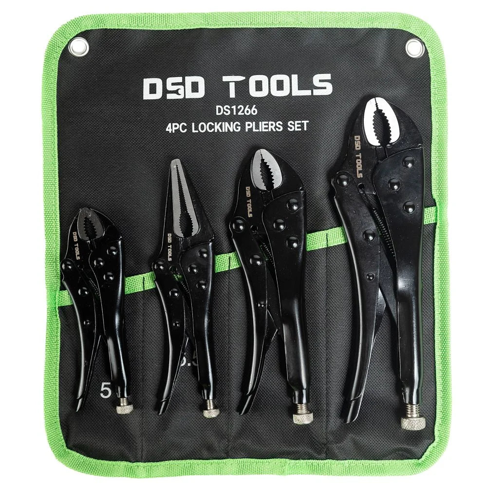 4pc Locking Pliers Set – 3 Round + 1 Straight Jaw DS1266