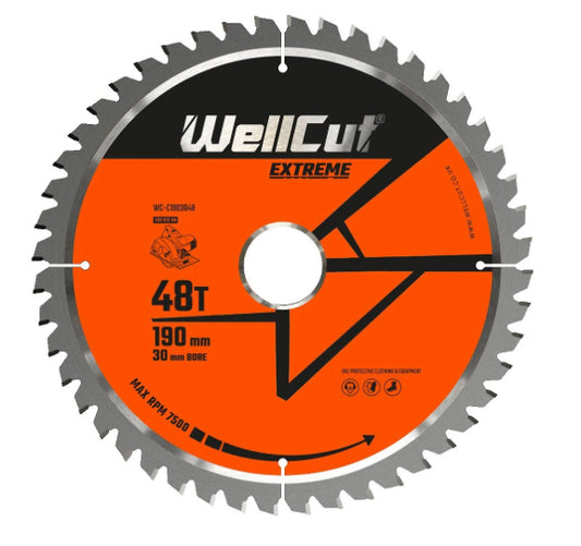 Wellcut TCT Circular Saw Blade 190mm x 30mm x 48Teeth