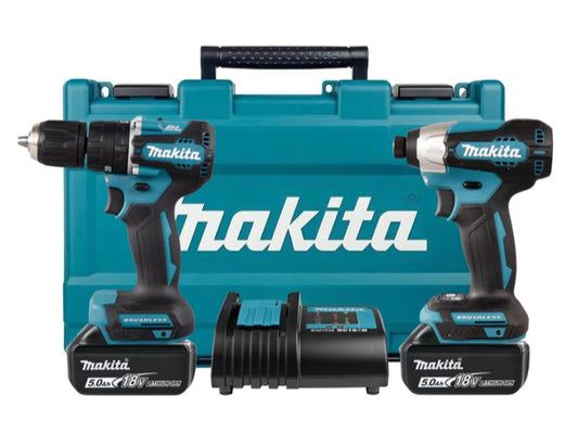 Brushless Makita drill set with 2 x 5Ah batteries