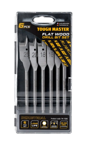TOUGH MASTER flat wood bit set 6 pieces