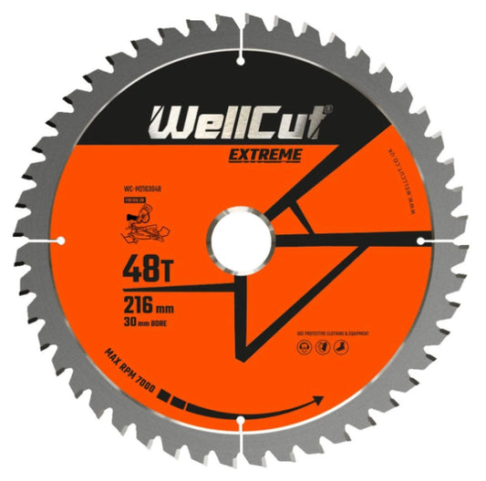 Wellcut TCT Circular Saw Blade 216mm x 30mm x 48Teeth