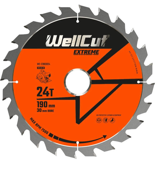 Wellcut TCT Circular Saw Blade 190mm x 30mm x 24Teeth