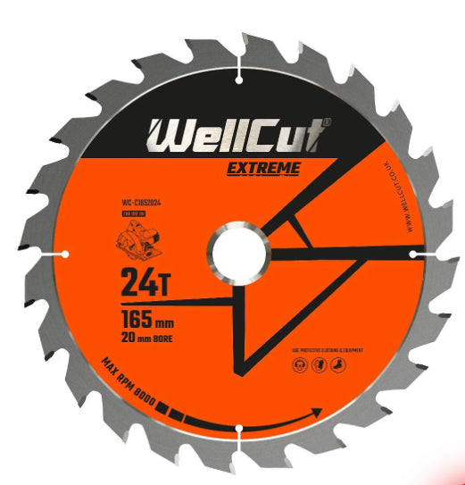 Wellcut TCT Circular Saw Blade 165mm x 20mm x 24Teeth