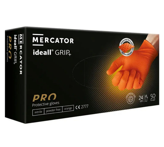 50 pieces Heavy Duty Nitrile Orange Gloves