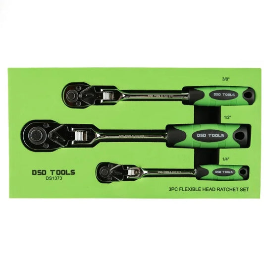 3PC FLEXI HEAD RATCHET SET 1/4″, 3/8″ & 1/2″ DRIVES DS1373