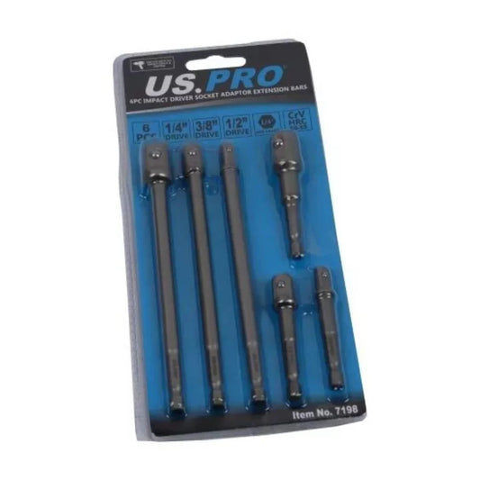 US PRO Impact Bit Socket Adapter Driver 6pc Set Extension