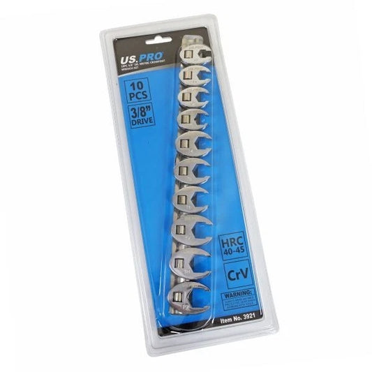 US PRO Tools 10pc Metric Crowsfeet 3/8"