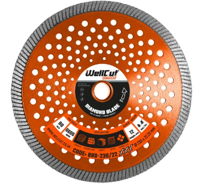 WellCut Diamond Cutting Blade for Angle Grinder 230mm x 22.23mm Segmented Disc for Concrete, Tiles, Stones, Bricks, Marble, Ceramics