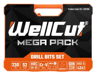 WellCut HSS Drill & Screwdriver Bit Set with 230 Pieces